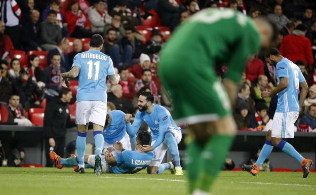 Herrerín se lamenta tras el gol del Marsella./