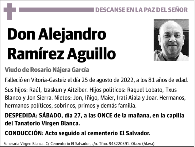 Alejandro Ram Rez Aguillo Esquela Necrol Gica El Correo