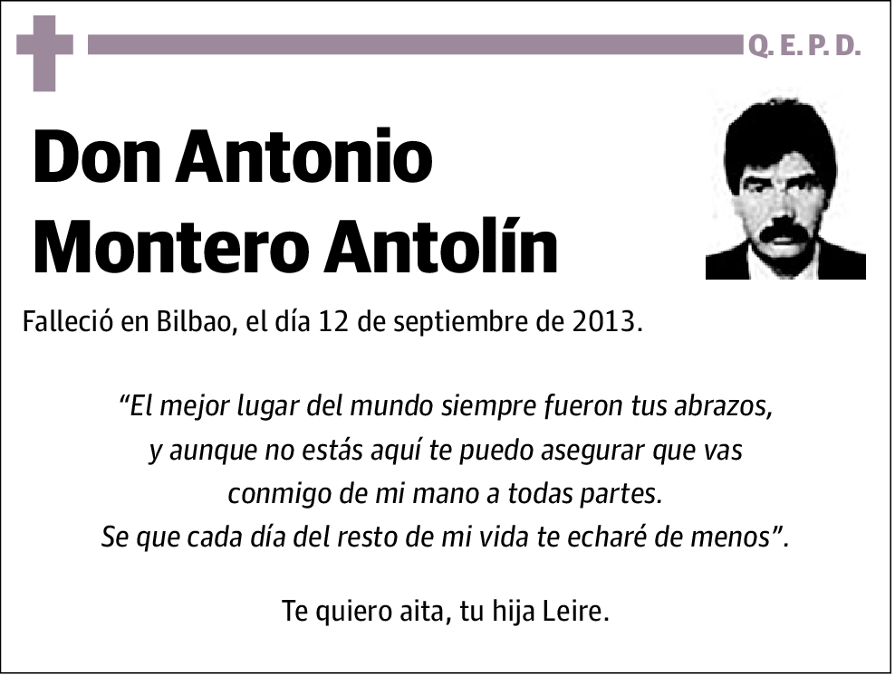 Antonio Montero Antolin Esquela El Correo