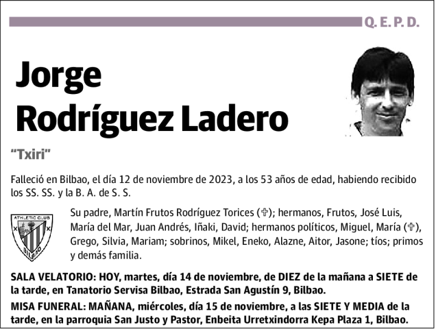 Jorge Rodr Guez Ladero Esquela Necrol Gica El Correo