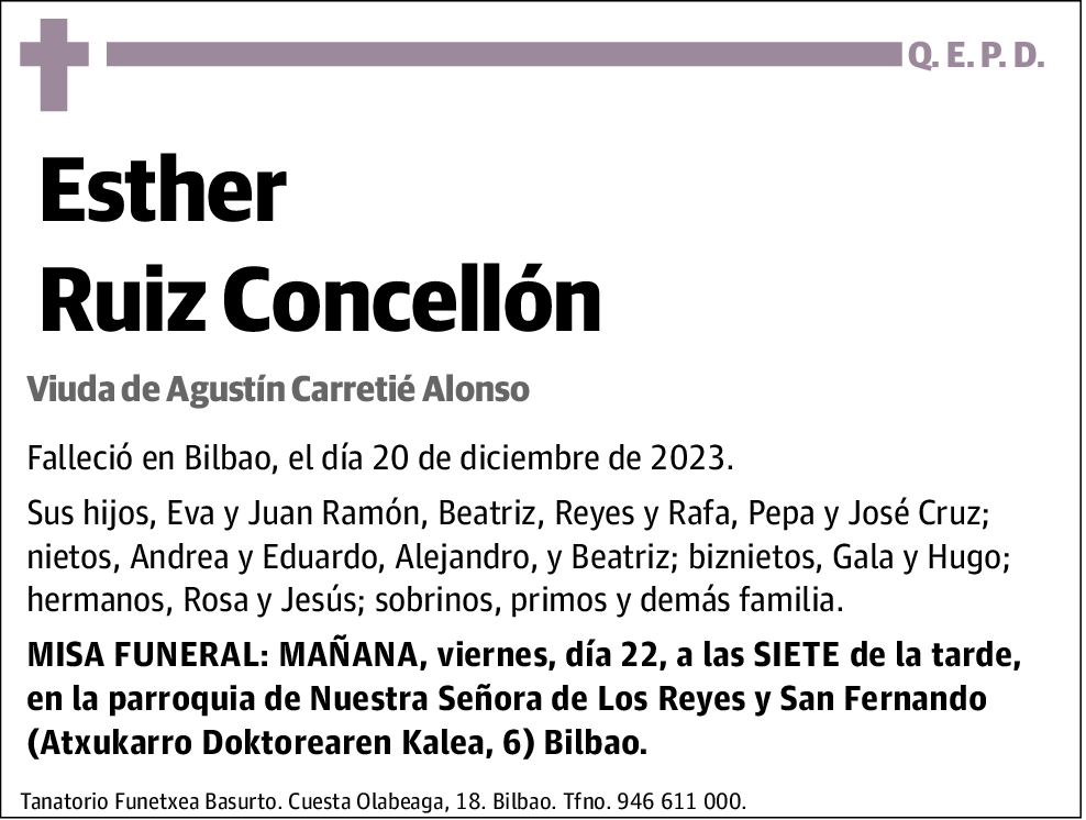 Esther Ruiz Concell N Esquela El Correo