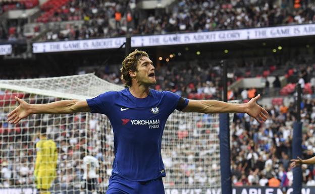 Alonso, tras anotar el 1-2 en Wembley
