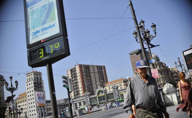 Termómetro marcando altas temperaturas en Bilbao