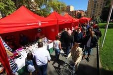 En la mañana del domingo es cita obligada en las fiestas pasar por la Feria de Artesanía en el parque Antonio Cabezón.