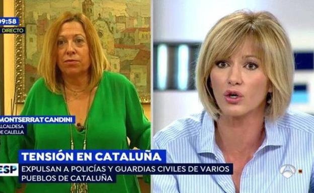 Susanna Griso y la alcaldesa de Calella tuvieron una tensa discusión en directo, en 'Espejo público'./