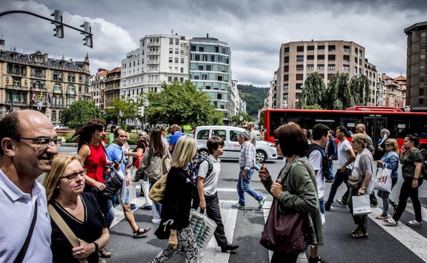 Gran Vía a la altura de la calle Ercilla y la PLaza Moyua./Iñaki Andrés