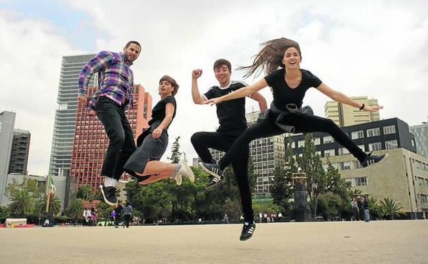 Josu, Cris, Lander y Lore en Ciudad de México/J. Martínez