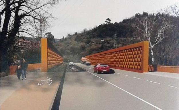 Recreación del puente. / AYTO. DE BASAURI