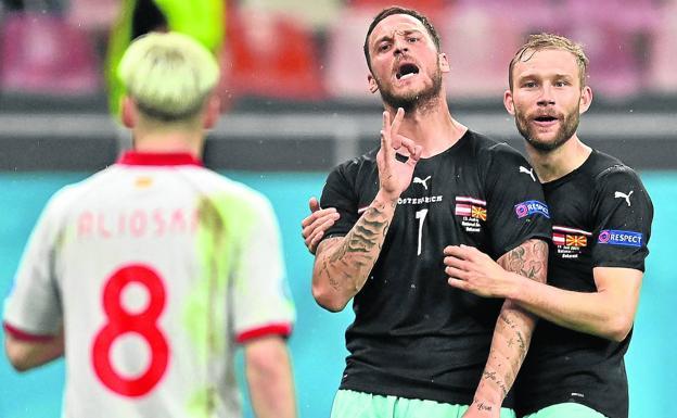 Arnautovic podczas swojej kontrowersyjnej celebracji.