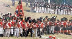 Reconstrucción de la Batalla de Waterloo./