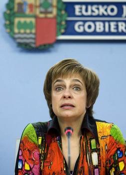La portavoz del Gobierno vasco, Miren Azkarate, ha comparecido en San Sebastián. / Efe/