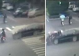 Secuencia del espectacular accidente ocurrido en China. /Atlas/