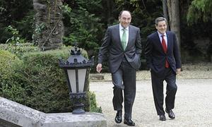 Sánchez Galán y Mario Fernández, en Ajuria Enea./ Archivo/