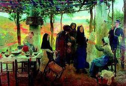 Guinea plasmó en esta escena titulada '¡Cristiano!' (1897) la reunión para celebrar un bautizo./