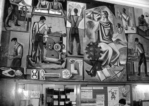 En uno de los murales se representan las enseñanzas que se impartían. / A. R./