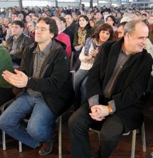 Los presidentes del PNV en Álava -Iñaki Gerenabarrena- y Guipúzcoa, Joseba Egibar. :: TELEPRESS/