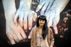 La creadora navarra, ayer en Bilbaoarte. ::
BORJA AGUDO/