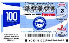 El centenario del Alavés en la Lotería Nacional
