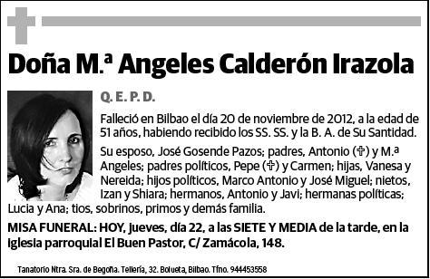 CALDERON IRAZOLA,Mª ANGELES