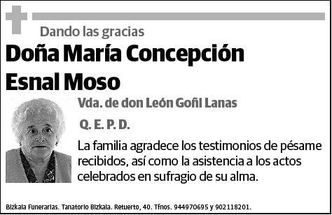 ESNAL MOSO,MARIA CONCEPCION