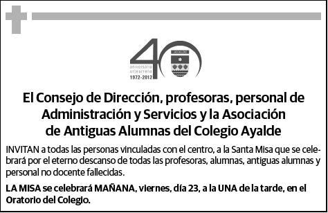 DEL COLEGIO AYALDE,CONSEJO DIRECCION Y PERSONAL