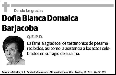 DOMAICA BARJACOBA,BLANCA