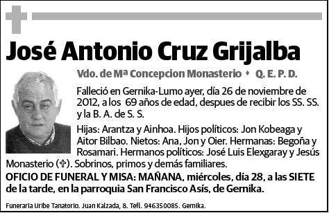 CRUZ GRIJALBA,JOSE ANTONIO