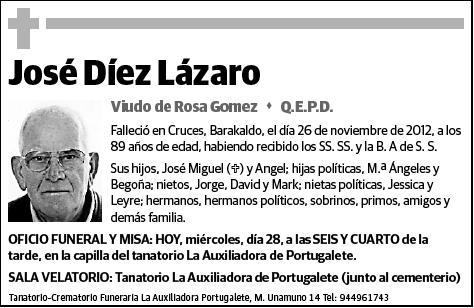 DIEZ LAZARO,JOSE