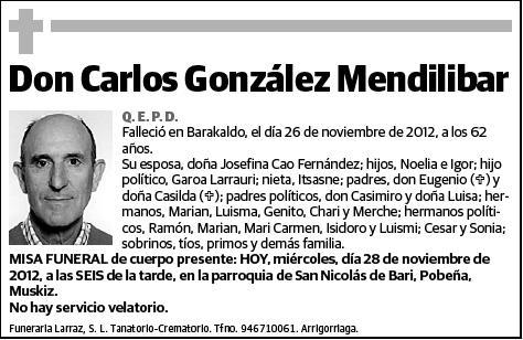 GONZALEZ MENDILIBAR,CARLOS