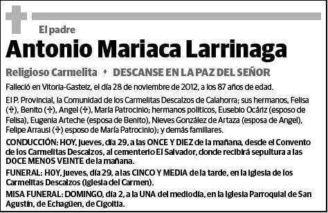 MARIACA LARRINAGA,ANTONIO