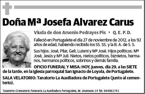 ALVAREZ CARUS,Mª JOSEFA