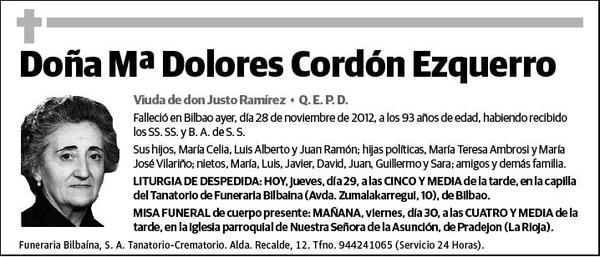 CORDON EZQUERRO,Mª DOLORES