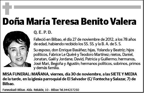 BENITO VALERA,MARIA TERESA