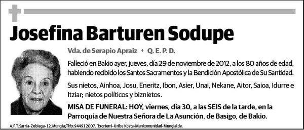 BARTUREN SODUPE,JOSEFINA