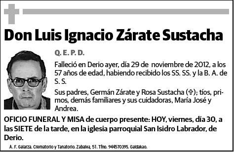 ZARATE SUSTACHA,LUIS IGNACIO