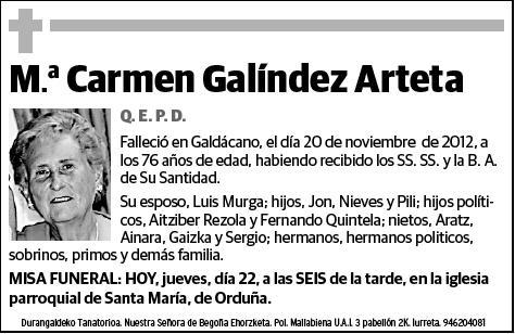 GALINDEZ ARTETA,Mª CARMEN