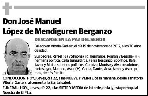 LOPEZ DE MENDIGUREN BERGANZO,JOSE MANUEL