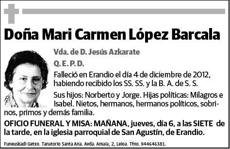 LOPEZ BARCALA,MARI CARMEN