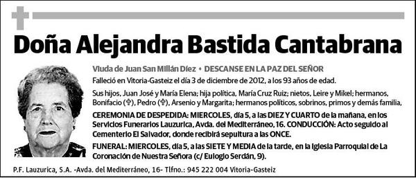 BASTIDA CANTABRANA,ALEJANDRA