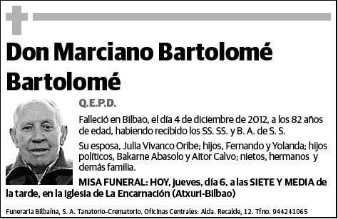 BARTOLOME BARTOLOME,MARCIANO