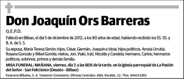 ORS BARRERAS,JOAQUIN