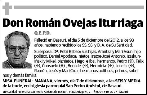 OVEJAS ITURRIAGA,ROMAN