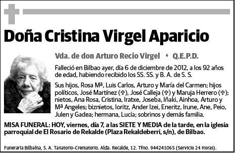 VIRGEL APARICIO,CRISTINA