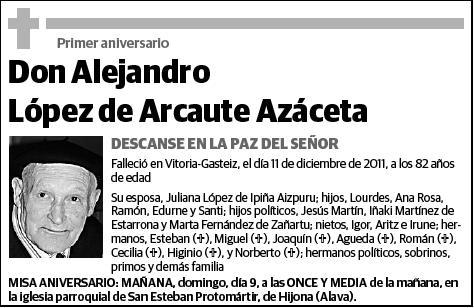 LOPEZ DE ARCAUTE AZACETA,ALEJANDRO