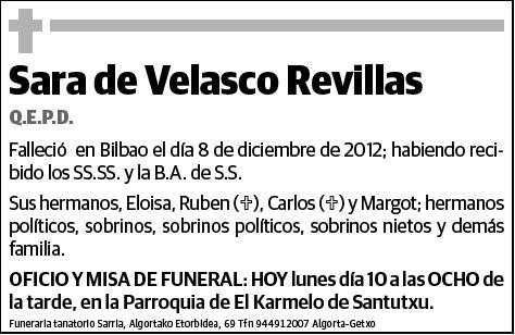 DE VELASCO REVILLAS,SARA