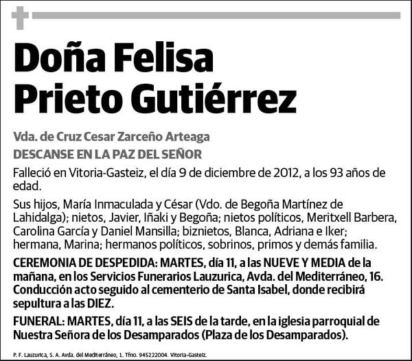 PRIETO GUTIERREZ,FELISA