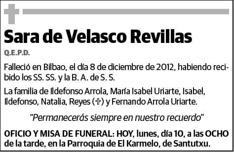 DE VELASCO REVILLA,SARA