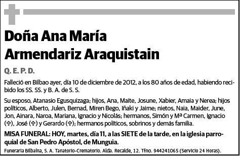 ARMENDARIZ ARAQUISTAIN,ANA MARIA