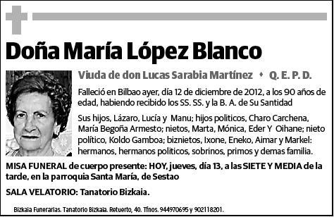 LOPEZ BLANCO,MARIA