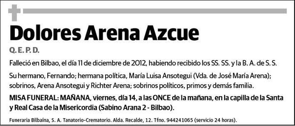 ARENA AZCUE,DOLORES